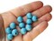 40 10mm Round Sky Blue Wood Beads Vintage Wooden Macrame Beads